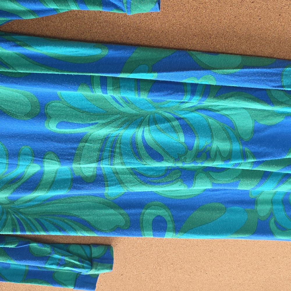 Lilly Pulitzer Blue Green Floral Dress L  3/4 Sleeve Casual Shift Dress - Picture 4 of 13